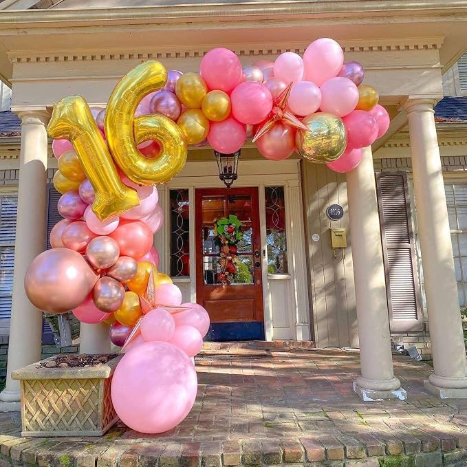 Gold 17 Number Balloons, 40 Inch Giant Number 17 Balloons Foil Mylar Helium - Image 4