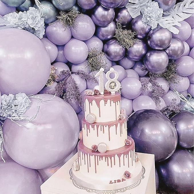 PartyWoo Dusty Purple Balloons 100pcs Lavender Lilac Boho Neutral Color | - Image 5