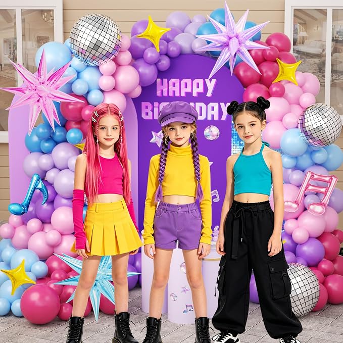 JOGAMS 173Pcs Cool-Tone K-Pop Stage Balloon Arch Kit, Prom & Music Backdrop - Image 5
