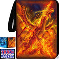 1008 Card Binder 9 Pocket, 3-Ring Trading Card Binder with 56 Page Removable Sleeves, High Storage Waterproof Trading Card Holder Collection Card Album Carrying Organizer Case for MTG TCG Cards -Fire