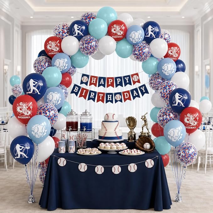 Baseball Balloons for Birthday Party Decor - Image 6