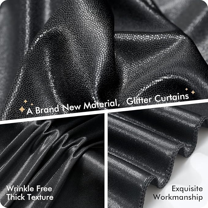 30ftx10ft Shimmer Black Sequin Backdrop Curtain - Image 3