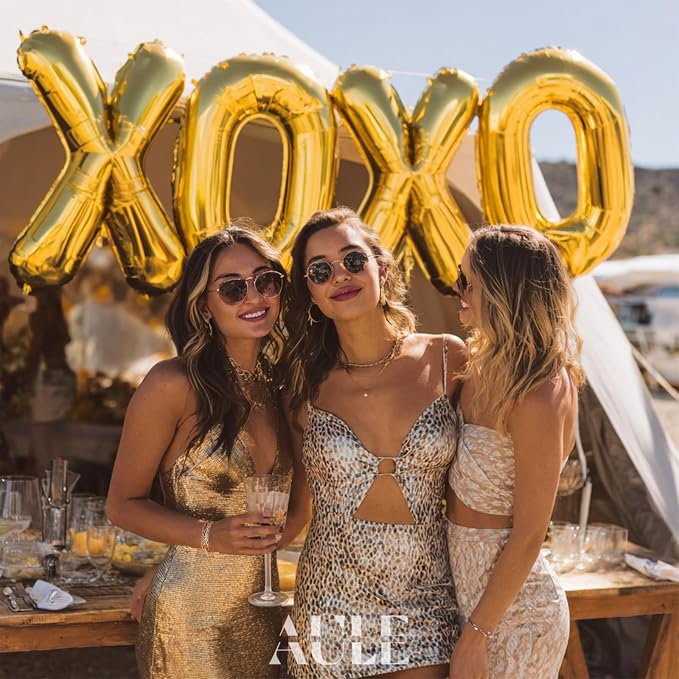 AULE 40 Inch Gold O Balloon Letter Foil A-Z Birthday Big Alphabet | Birthday - Image 2