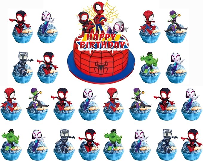 25PCS Cake Toppers Cupcake Toppers Cake Decorations Birthday Party Supplies by Unknown