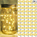 50 Pack Fairy Lights 7Ft 20 LED Twinkle String Lights 3 Modes Battery Operated Waterproof Firefly Starry for Mason Jar Party Wedding Christmas Valentines Day Table Centerpieces,Warm White