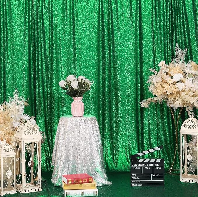 Eternal Beauty Green 3mm Sequin Backdrop 8x10 Ft - Image 4