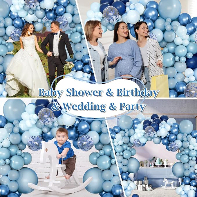 168pcs Blue Balloon Garland Arch Kit Different Sizes | 18 12 10 5 inch Latex / - Image 7