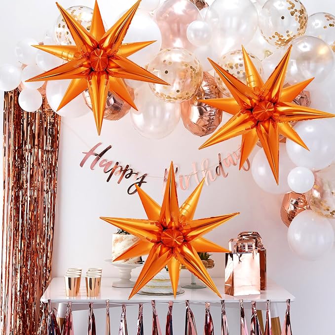 72 Pcs Star Balloons Foil Explosion Balloons Magic 12 Point Star Cone Balloon - Image 3
