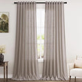 Brownish Grey Linen Curtains for Living Room 98 Inches Long Back Tab Light by Nanspring