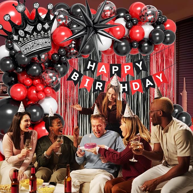 Red and Black Birthday Party Decorations - Image 5