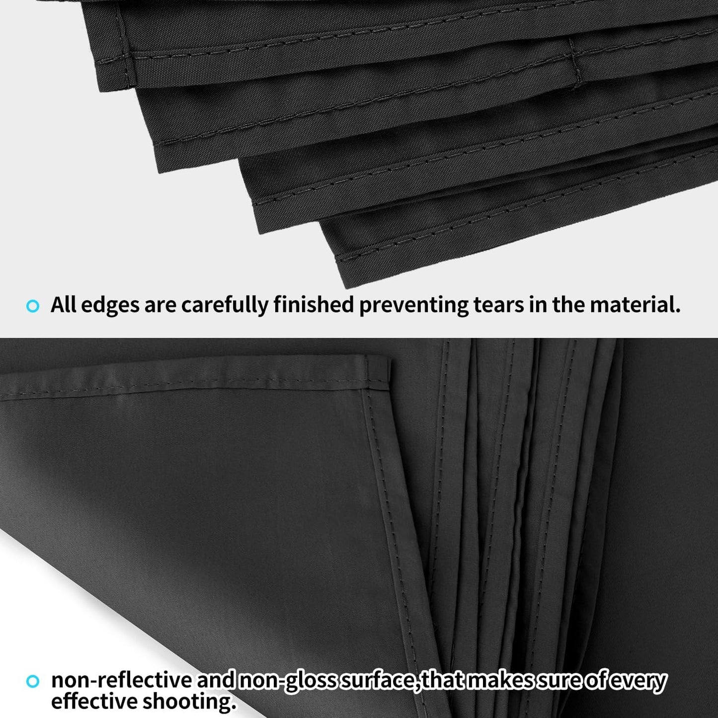 10 x 20 ft Backdrop Background Black Screen Black Backdrop for Photography Video Recording Picture Shooting high Density Polyester Fabric Pure Recording Parties Curtain