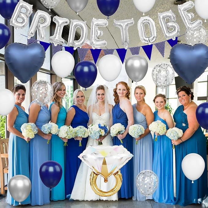 Blue Silver Bachelorette Party Decorations - Image 4