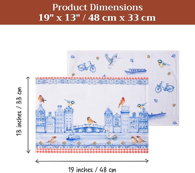 Maison d' Hermine Placemats Set of 4 Reusable 100% Cotton | Cloth Place Mats - Image 7