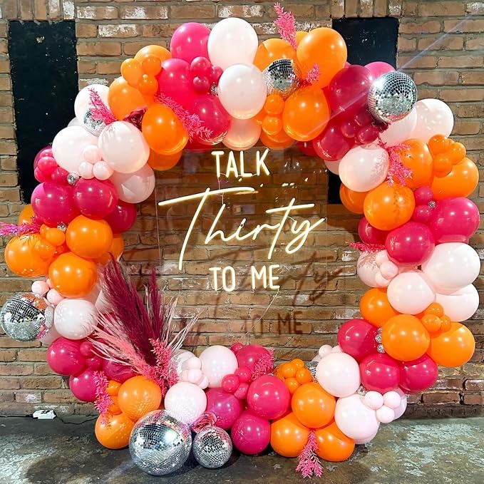 Pink and Orange Balloons, 12 Inch Latex Balloon - Image 3