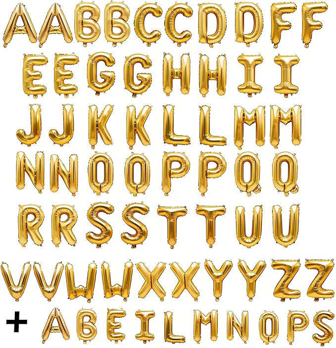 62 Pcs Gold Letter Balloons, Custom 2 Set A-Z Set - Image 2