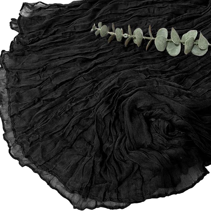 6Pack Black Cheesecloth Table Runner 20 x 120 inch Gauze Table Runner Black | - Image 4