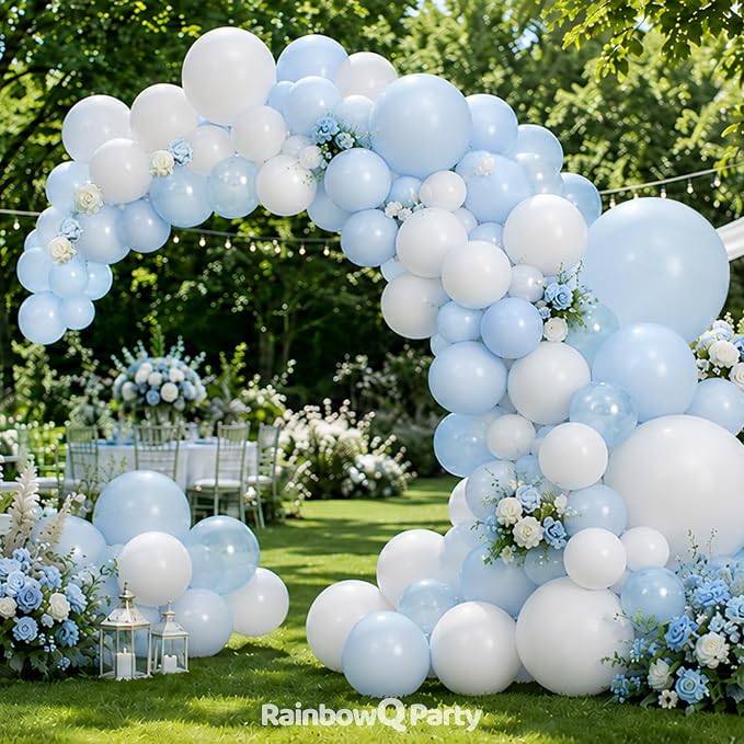 RainbowQ 165 Pcs Light Blue Balloons Arch Kit Different Sizes Garland | Pastel - Image 2