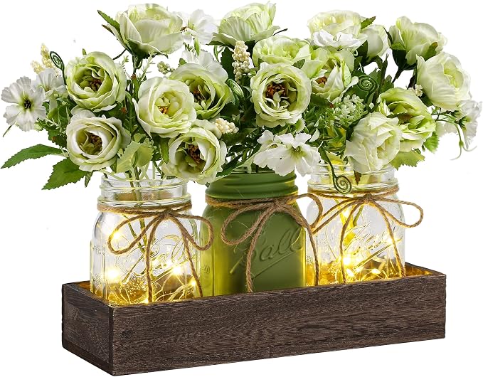 3 Pcs Mason Jar Centerpiece Table Decorations by Unknown