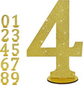 TONIFUL 11.8 Inch Gold Glitter Numbers Table Centerpieces 0-9 Birthday Party Decorations,Shining Gold Digital 4 for Birthday Party,Wedding,Bridal Shower,Engagement,Photo Shoot,Anniversary