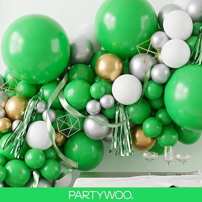 PartyWoo Green Balloons 140pcs Different Sizes of 18 12 10 5 Inch | Balloons - Image 8