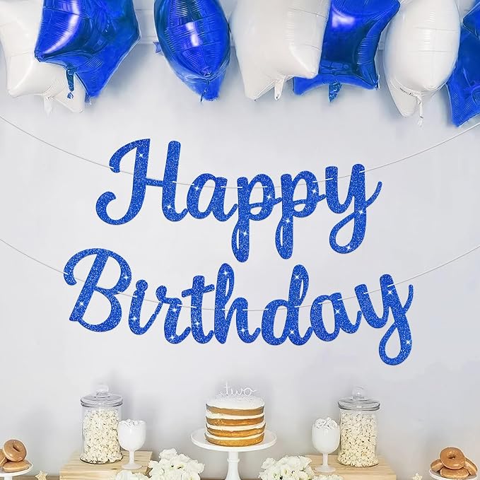 Glitter Happy Birthday Banner Sign Birthday Garland Wall Door Banners Flag - Image 4