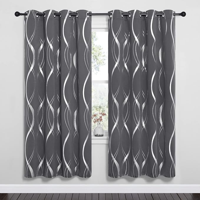 NICETOWN Gray Blackout Curtains 72 inch Long - Image 2