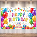 Blulu Happy Birthday Backdrop Banner Sign Poster Large Fabric Glitter Balloon by Blulu