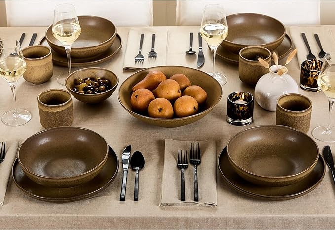 Solino Home Natural Linen Tablecloth 60 x 60 Inch - 100% Pure Linen Table Cloth - Fete, Machine Washable Tablecloth for Fall, Autumn, Thanksgiving, Christmas, Holiday