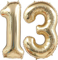Champagne Gold 13 Balloon, 40 Inch Light Gold Number 13 Balloon Big Foil Mylar by BBPOOL