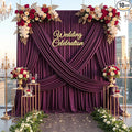 50ft×12ft Wrinkle Free Burgundy Backdrop Curtain by ENJOYYOURPARTY