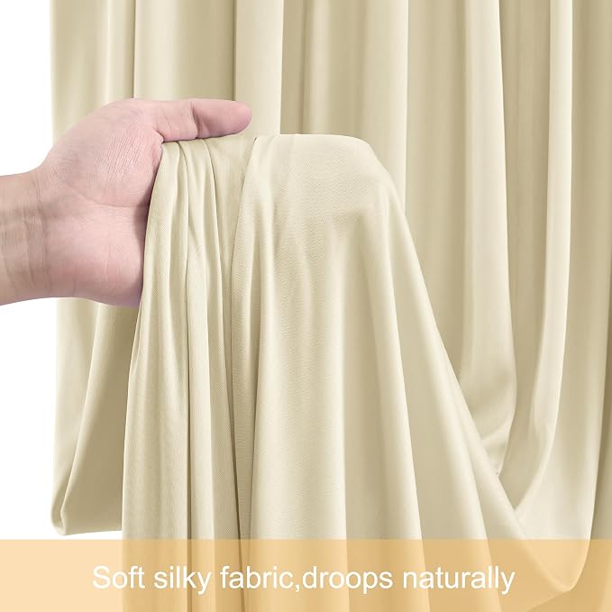 10 Panels Backdrop Curtains for Wedding Party Wrinkle Free Beige Backdrops - Image 6