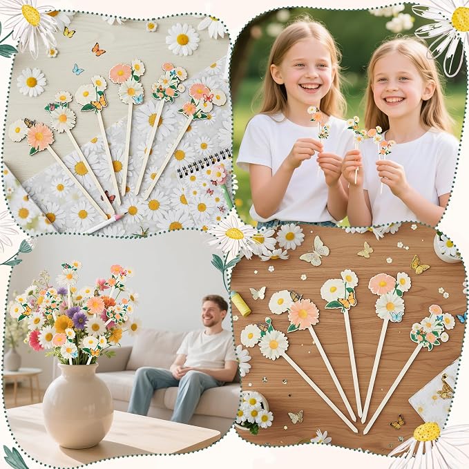 TICIAGA Daisy Flower with Butterfly Decorative Picks - Image 6