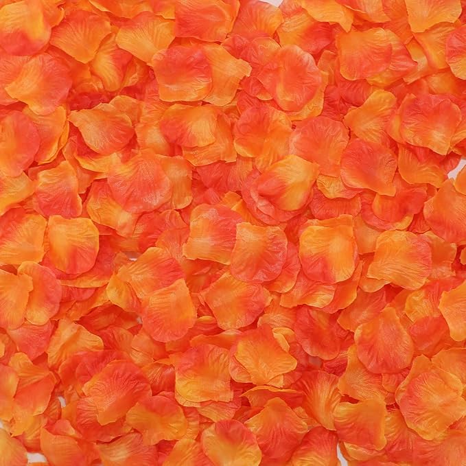 CODE FLORIST 2200 PCS Silk Flower Rose Petals for Wedding Decorations (Sunset Red)