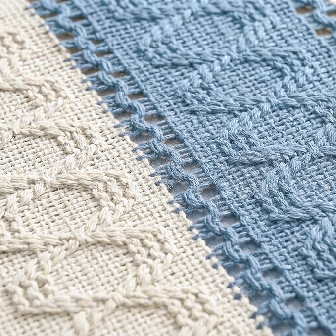 Artoid Mode Sky Blue Farmhouse Rustic Table Runner 12x48 Inch | Seasonal - Image 6