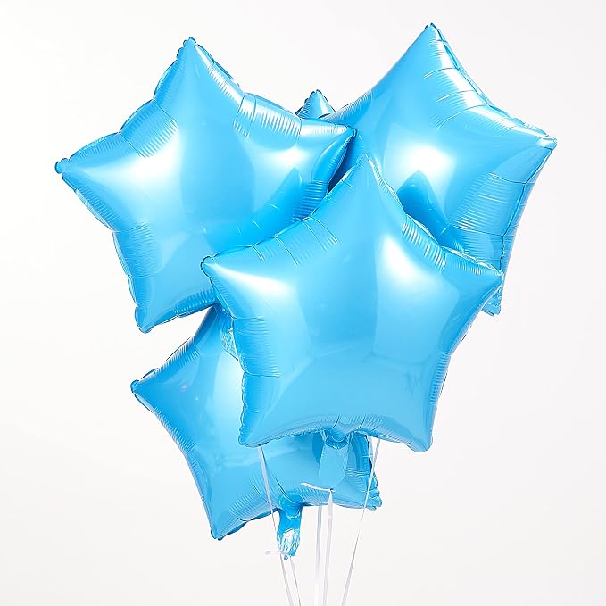 Light Blue Star Shape Foil Balloon - Image 2