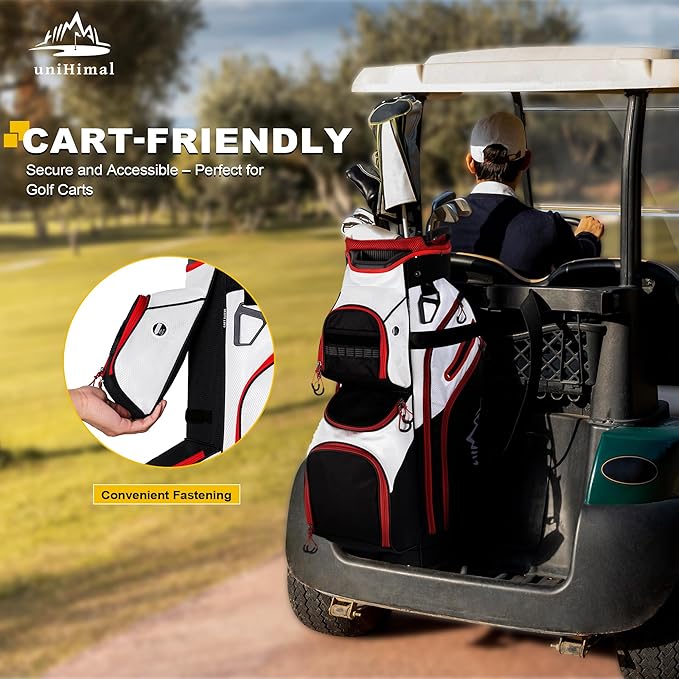 Golf Cart Bag, 15 Way Organizer Divider Top with Handles and Rain Cover