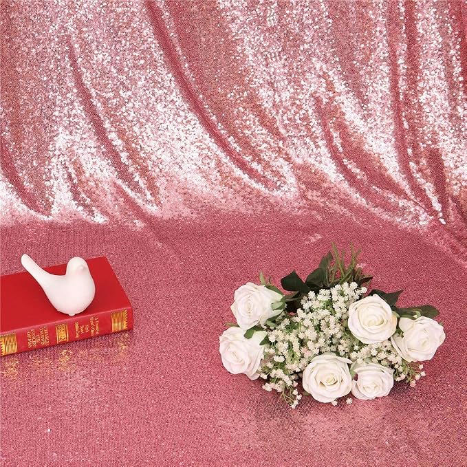 Eternal Beauty Fuchsia Pink Sequin Backdrop Curtains, 4 Panels 2x8FT | 3mm - Image 7