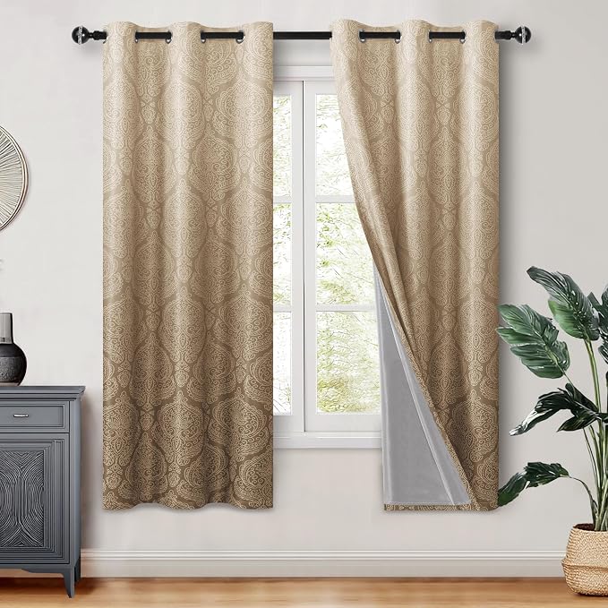 DWCN Taupe Blackout Curtains for Bedroom 63 Inch Long by DWCN