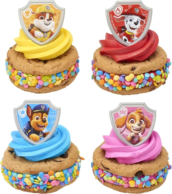 DecoPac Paw Patrol Reporting For Duty Rings, Cupcake Decorations Featuring Chase - Image 9