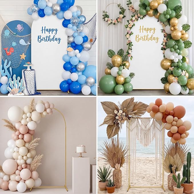 6FT Wedding Arch Backdrop Stand and Cover Set, Metal Balloon Arch Stand and - Image 7