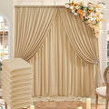 40ft x 10ft Wrinkle Free Champagne Backdrop Curtains by ENJOYYOURPARTY