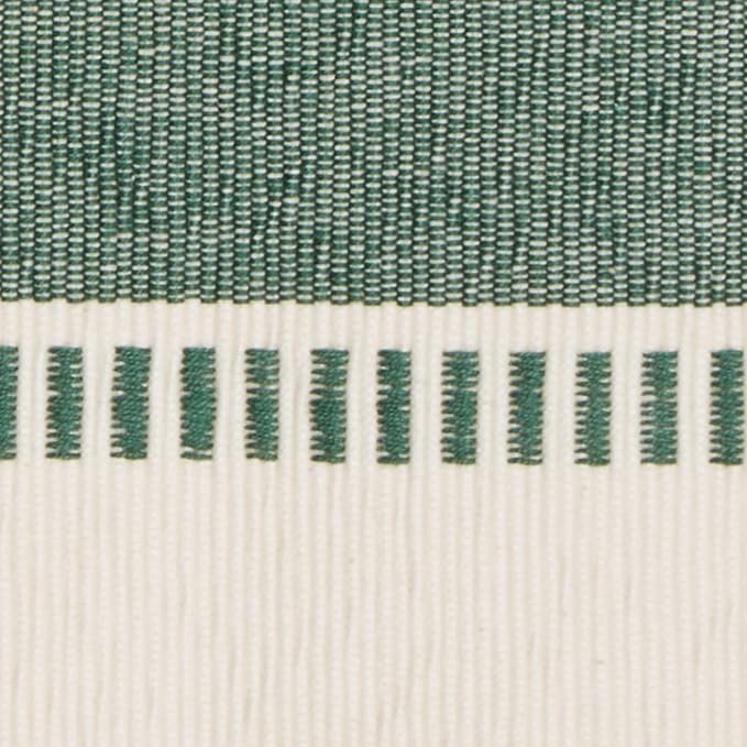 DII Dobby Stripe Table Runner, 13x72 Dark Green & Cream Background | Woven - Image 3