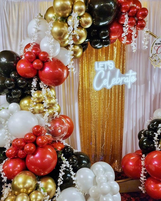 Red and Black Gold Balloons Arch Kit, Graduation, Anniversary, Prom Decorations - Image 7