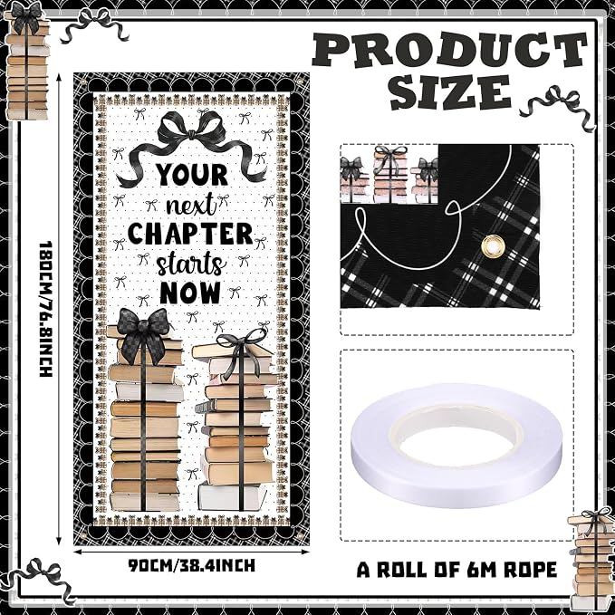 HunnmingRe Books and Bows Classroom Decor Back to School Books and Bows - Image 2