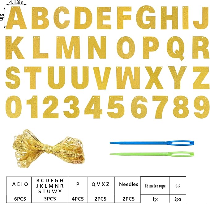 DIY Banner Kit with Letters Glitter Banner Letters Customizable Birthday - Image 2