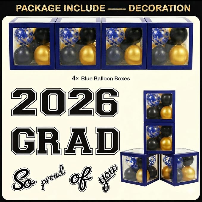 Black and Blue Graduation Decorations Class of 2026 - Image 5