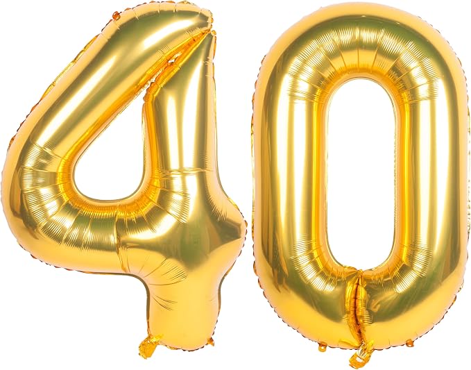 40 Inch gold Number Balloons 40 Helium Foil Mylar Balloon | Birthday Party by Exquisitehighqualitypartydecorationstomeetyoureveryneed%EF%BC%81