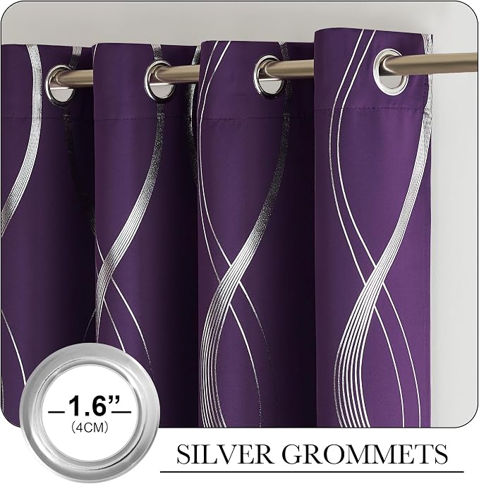 NICETOWN Royal Purple Blackout Curtains 84 inch Long - Image 4