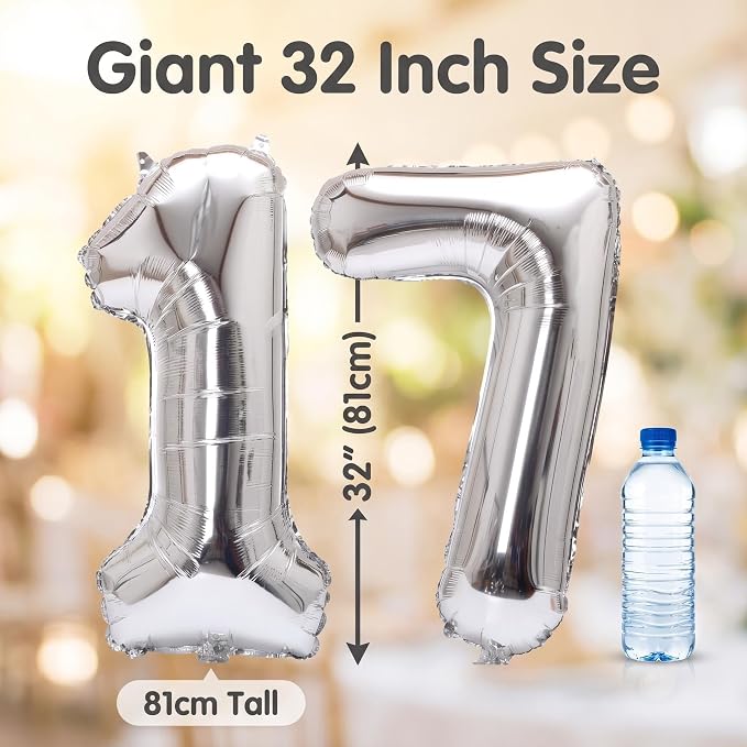 YPSelected 32 Inch Large Foil Helium Number Balloon Birthday Wedding Party 0-9 - Image 4
