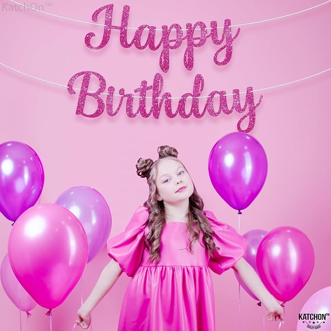 KatchOn Hot Pink Happy Birthday Banner 10 Ft - Image 4